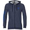 asics Big Asics FZ Hoodie, Felpa con Cappuccio Uomini, Peacoat Heather/Asics Blue, S