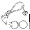 Pwsap Portachiavi Donna, Portachiavi in Cristallo con Adesivo con Emblema per Auto con Anello, Portachiavi con Strass con Cacciaviti, Portachiavi per Auto per Donne e Ragazze, Argento