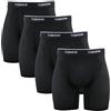 YUSHOW Set di 4 boxer da uomo in maglia di seta di ghiaccio Calecon morbida intima, anti-sfregamento, boxer Fitted Trunk Trunk Trunk, Nero(4 pacchetti), L