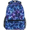FJAUOQ Zaino con fulmine per ragazzo e ragazze adolescenti zaino con motivo fulmine stellato zaino per laptop da 14 pollici zaino Lightning Bookbag