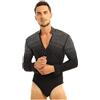 UJEDFHV Uomo Maglia da Ballo Latino Costume da Ballo Latino da Uomo con Colletto a Revers, Body da Ballo da Sala, in Rete Trasparente, con Strass Scintillanti(Color 05,M)