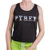 PYREX ORIGINAL - Canotta da Donna in Cotone, Scollo Ampio, Logo Frontale Riflettente - Art.45168 (Nero, S)