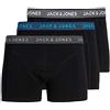 JACK & JONES S Boxer da Uomo, Confezione da 3, Tinta Unita, Nero (1 x Asfalto, 1 x Hawaian Ocean, 1 x Dusty Olive)., XL