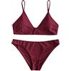 ZAFUL Bikini da Donna in 2 Pezzi Costume da Bagno Foglia Tropicale Bralette Imbottita
