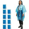 Relaxdays 30x Poncho Antipioggia, Set di Mantelli, Cappuccio, Mantellina Impermeabile per Adulti, Monouso, unisex, PE, Blu