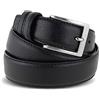 La Bottega del Calzolaio Cintura Uomo Pelle Saffiano Antigraffio, Cintura Elegante Uomo in Vera Pelle Stampata a Righe Incrociate, Artigianale Made in Italy, Astuccio Regalo