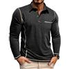 Volemo Polo Uomo Manica Lunga Casual Slim Fit Maglietta Polo da Golf Top