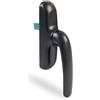 Amig - Maniglia per finestra - Serratura oscillante - Alluminio e PVC - Colore Nero - Avvitato nascosto - Dimensioni: 180 x 35 mm - Altezza: 64 mm - Senza quadrato