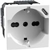 BTICINO MatixGO, Presa Schuko Italiana P40 e Caricatore USB Tipo C, Quick Charge, Presa Elettrica con Alveoli Protetti, Compatibile con Spine Italiane/Schuko, 2 Moduli, Bianco, JW4140A16USB
