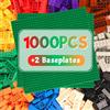 HIUME Set Di Mattoncini Da Costruzione Con 1000 Pezzi E 2 Basi - Blocchi Compatibili, 14 Colori, 19 Forme, Giocattolo Educativo Per Bambini Dai 6 Anni, Building Blocks. (Colori Misti)