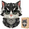 Lubiwood Puzzle in legno Lubiwood Gatto Curioso dalla forma unica (27x22 cm) - 159 pezzi intricati, include una confezione regalo in legno coinvolgente