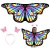 EQLEF Ali da Farfalla Bambina, Carnevale Fata con Fascia, Mantello per Ragazze, Fancy Dress Party Play Favor 3-6 Anni (Colorato)