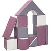 Velinda Completo 11 grandi mattoni,blocchi,cubi in schiuma gioco bambino, scuola materna (colore: bianco, grigio, viola)