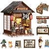 PEWOREAL Book Nook Giappone, modello di casa delle bambole, libreria decorativa e decorazione per la casa, puzzle in legno 3D, libreria, set fai da te in miniatura (Yiran Izakaya)