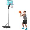 SPORTNOW Canestro da Basket Esterno Regolabile 180-270 cm con Ruote Nero