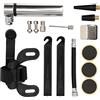 HUSHUI Kit di Riparazione Pneumatici per Bici Pompa Leggera e Portatile per Riparazioni di Emergenza e Mountain Bike da Strada in Alluminio (Argento)