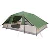 mtlskopl Tenda familiare per 10 persone, grande tenda da campeggio con borsa per il trasporto e aste in acciaio in fibra di vetro, per campeggio, escursioni e gruppi, 490 x 285 x 212 cm, verde