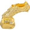 KALLORY Portachiavi Miniatura Calcio in Lega Oro a Forma di Scarpa da Calcio Dorata Ornamento da Esposizione Regalo e Premio Sportivo