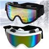 BDSHUNBF 2 Pcs Maschera da Sci, Occhiali da Sci per Uomo Donna Teenager, Maschere Sci Anti Nebbia Maschera Sci, Antivento Occhiali da Neve, Adatto a Snowboard,Motocross e Altri Sport Invernali