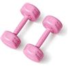 Lilihuimaoyi Manubri per Allenamento a Casa - Coppia in Plastica con Manico Antiscivolo per Donne - per casa, Rosa, 5kg (2.5kg*2)