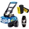 Gibbon Slacklines, Fun Line, con Treewear, blu, 15 metri (12,5 m di fettuccia slackline + 2,5 m slackline con cricchetto cucito) larghezza 2/5 cm