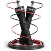 BeMaxx Corda per Saltare Veloce Speed Rope + Piano Allenamenti & Cavo Extra | 2 Cavi d'Acciaio, Cuscinetti Sfera & Maniche Antiscivolo | Compatta e Sottile | Sport, Boxe, Palestra | Uomini, Donne, Bambini