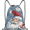 EDPXKL Borsa da palestra con coulisse per uomo/donna, Buon Natale Babbo Natale Borsa a tracolla per vacanze invernali con coulisse Zaino sportivo per palestra, spiaggia e nuoto