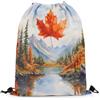 EDPXKL Borsa da palestra con coulisse, motivo foglie d'acero autunnali, zaino avventura Canada, borsa con coulisse da donna, borsa a tracolla impermeabile unisex, per scuola, nuoto, 36x42 cm