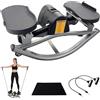 HoldOneLight Lateral Rocking Fitness Stepper - Rock-Stepper laterale con display digitale e bande di resistenza per l'allenamento a casa (nero)