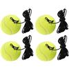 AIGOUT 4 palline da tennis da allenamento con corda, palline di ricambio durevoli per giocatore singolo per pratica swing palla da tennis per uso interno ed esterno