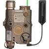 NURCIX Airsoft PEQ-15 Pro IR Laser + UHP Visible Green Laser + White LED Flashlight (Tan)(T)