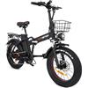 Drvetion AT20 Pro Bicicletta elettrica pieghevole per adulti, eBike con pneumatici larghi da 20, potente motore con freni a disco olio, batteria Samsung 48V rimovibile, sospensione anteriore, display