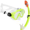AQUASTIC Set Snorkeling Bambini 2in1 MINKE JR Maschera e Boccaglio per Bambini in Colore Verde Maschera con Vetro Temperato Ideale per il Mare e le Vacanze