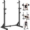 SPORTNOW Supporto per Bilanciere Rack Bilanciere 60-87x65x121-158cm Nero | Altezza e Larghezza Regolabili, in Acciaio ed EVA, Rack Palestra, Carico Massimo 150kg