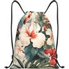 EDPXKL Borsa da palestra con coulisse a tema vegetazione tropicale per uomo/donna, borsa sportiva con coulisse a tema auto e trasporti, zaino da spiaggia/nuoto per sport, palestra e spiaggia.