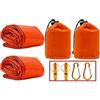 Bakiauli 2 sacchi a pelo bivvy, 90 x 210 cm, arancione per esterni | Sacco a pelo leggero per escursioni, campeggio e zaino in spalla, design pieghevole, con custodia