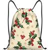 EDPXKL Borsa da palestra con coulisse a forma di stella di Natale per uomo/donna, borsa sportiva con coulisse a forma di alce, fiocco di neve e cervo, zaino da spiaggia/nuoto per sport, palestra e spiaggia.