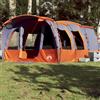 Basinlix Tenda familiare a tunnel grigia, in poliestere con rivestimento in poliuretano, 430 x 314 x 183 cm, 8 persone, 3 cabine letto, impermeabile con telone sul pavimento, pali stabili, antivento
