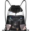 EDPXKL Borsa a sacco con coulisse e stampa cabina di pilotaggio per donna, impermeabile, ideale per il calcio, zaino portatile da viaggio, perfetto per palestra, shopping, sport e yoga.