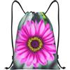 LLOTPQ Borsa sportiva con coulisse rosa con stampa floreale, Nero , S, Classico