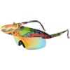 MplehDa Occhiali da sole sportivi con tesa polarizzati, occhiali da ciclismo unisex UV 400, antivento, protezione da ciclismo, occhiali protettivi per attività all'aperto