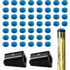 Jiujuda9 50 Pz Puntali Stecca Biliardo 10mm Pelle Diamante Blu