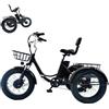 Generic Triciclo elettrico per adulti con pneumatici larghi, batteria da 48 V 13 Ah, ruote da 20 pollici, 7 velocità, adatto a tutti i terreni come spiaggia, neve e montagna, con cestino.