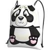 WHJSSF Zaino con cerniera e coulisse con stampa panda, leggero, pieghevole, per viaggi, yoga, escursionismo e tutti i giorni