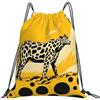 EDPXKL Zaino leggero con coulisse e stampa leopardata gialla, borsa impermeabile con stampa leopardata gialla per palestra, viaggi, feste e uso quotidiano