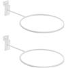 SHINEOFI 2 Pezzi Supporto da Parete per Palloni in Ferro Bianco, Gancio Spesso 5mm per Rugby e Baseball, Installazione Facile, Accesso Rapido per Garage e Casa
