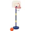 KFPOERTFGD Canestro da basket per bambini, regolabile, 90-121 cm, supporto da basket con palla e pompa, giocattolo per esterni e interni, per ragazzi e ragazze