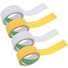 Healvian 4 Pezzi Nastro per Marcatura del Campo Sportivo in PVC Resistente alle Intemperie, Facile da Applicare, Colore Giallo e Bianco per Palestra e Uso Outdoor