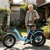Generic Triciclo Électrique Adulte Pliable 18 Pouces: Grand Panier, Pneus Larges 18x3.0, Schermo LCD, 3 Modalità, Batteria 48V13Ah, Autonomia 44Km, Pente 15°, Blu
