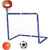 AUYXSSZ Combinazione di canestro da basket e porta da calcio 2 in 1 che ispira i bambini a crescere attraverso le attività sportive, rendendolo comodo da